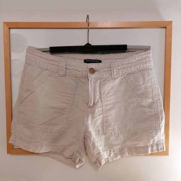 Banana Republic Linen Cotton Blend Short Shorts Mini Size 2 - Picture 1 of 5